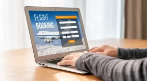 Flight tickets booking agent in Christchurch, South Island assisting customer with travel planning